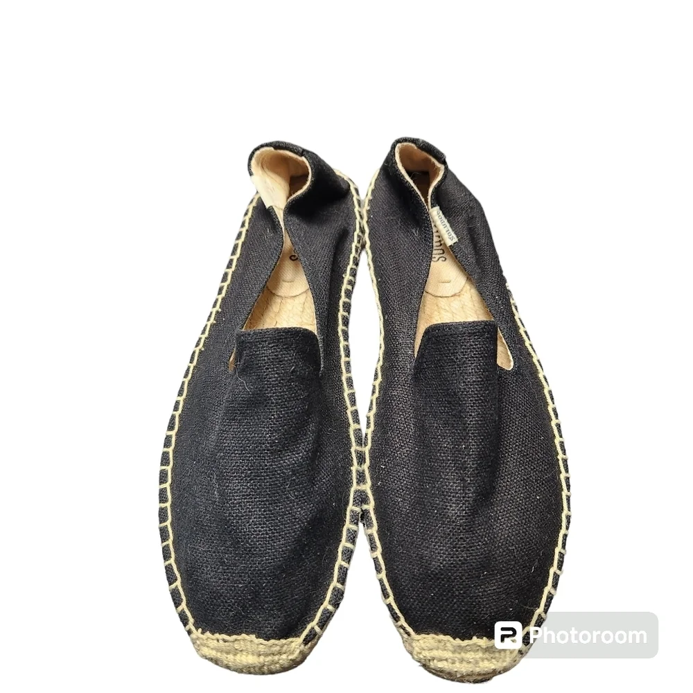 Soludos Platform Smoking Slipper Black Sz. 8 ESPADRILLES